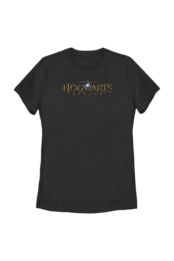 Women's Hogwarts Legacy Official Logo Graphic Tee Black Small