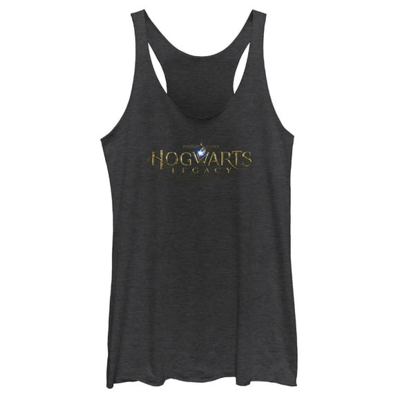 Women's Hogwarts Legacy Official Logo Racerback Tank Top Black Heather Small