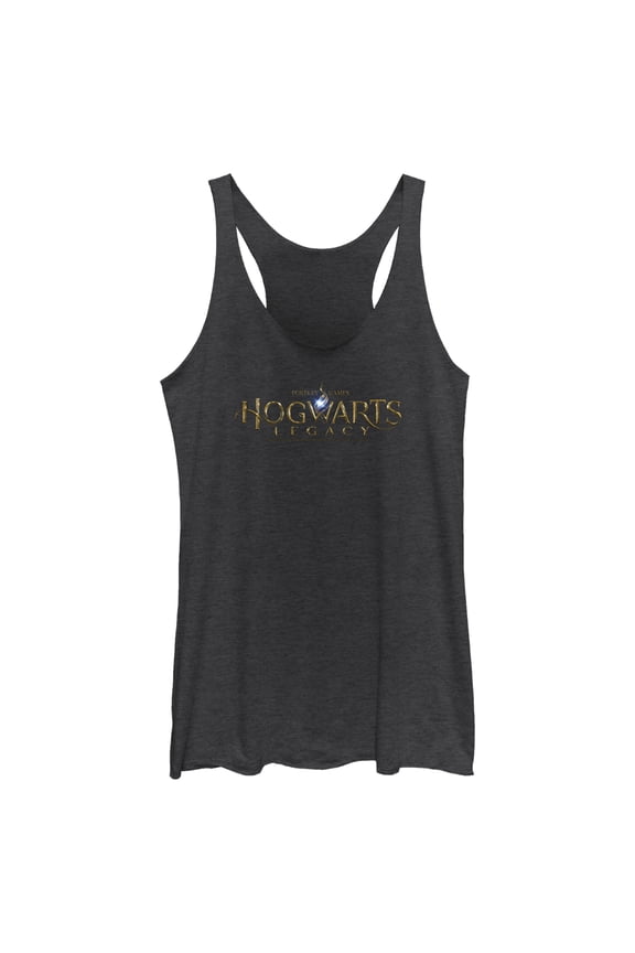 Women's Hogwarts Legacy Official Logo Racerback Tank Top Black Heather X Small