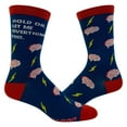 thumbnail image 1 of Women's Hold On Let Me Overthink This Socks Funny Sarcastic Anixeity Graphic Novelty Footwear, 1 of 7