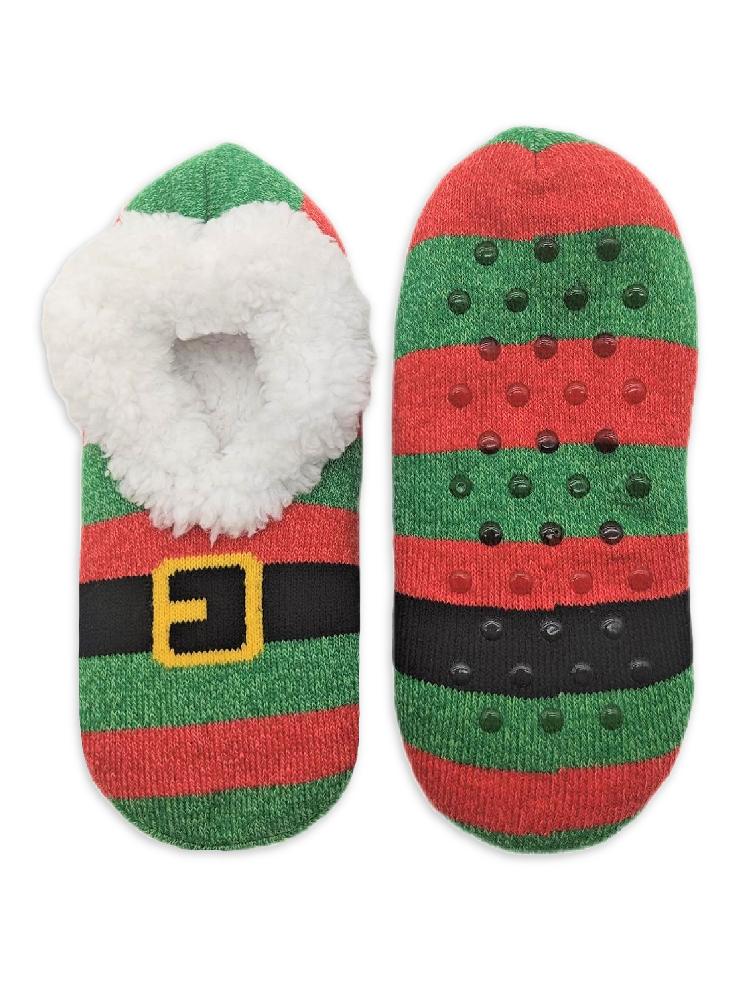 Womens Holiday Elf 3d Cable Knit Chenille Slipper Socks 1 Pair Size 4 10 0402