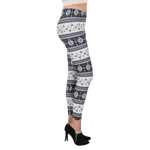 Women's Holiday Fashion Print Mid-Waist Full Length Yoga Leggings