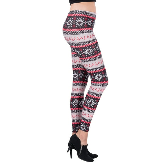 Women's Holiday Fashion Print Mid-Waist Full Length Yoga Leggings