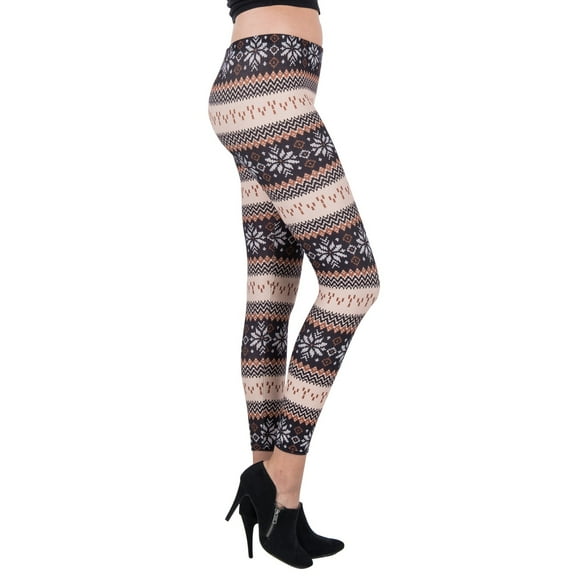 Women's Holiday Fashion Print Mid-Waist Full Length Yoga Leggings
