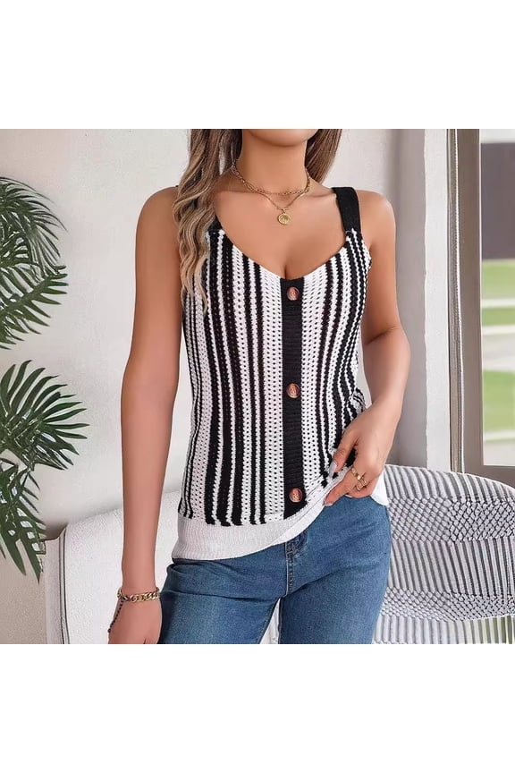 Women's Holiday Halter Top Y2k Vest Top Basic Camis Chic Harajuku Aesthetic Korean Camis Tank Striped Tee