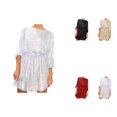 thumbnail image 1 of Women's Holiday Party Sequin Beaded Lace-Up Long Sleeve Dress â Size 14, 1 of 5