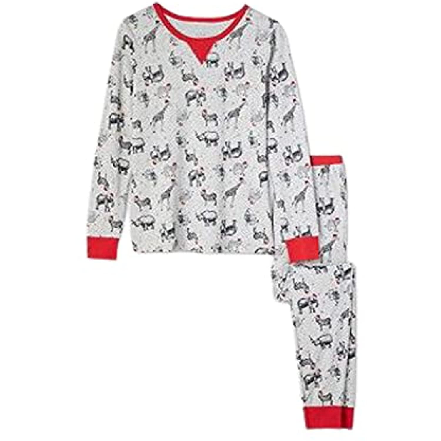 Women's Holiday Safari Animal Print Pajama Set - Small by Wondershop Grey