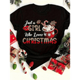 thumbnail image 1 of Women’s Holiday T-shirt – Hot Chocolate with Marshmallows & Christmas Spirit, 1 of 4