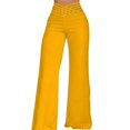 thumbnail image 1 of Women's Hollow Belt Pants High Waist Casual Wide Leg Pants, 1 of 3