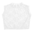 thumbnail image 1 of Women's Hollow Out Embroidery Lace Mock Neck Sleeveless Tank, Detachable Collar Dicky Bottoming Shirt for Women, High Elastic Form-Fitting Cropped Lace Vest for Wedding and Birthday Dress White, 1 of 6
