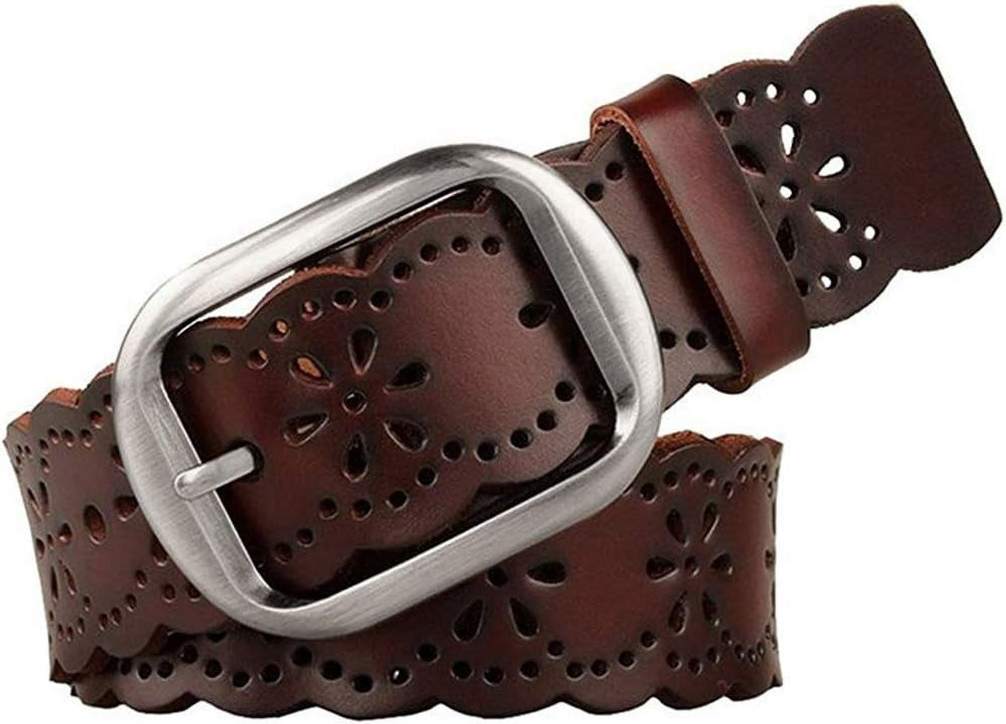 Genuine Leather Hollow Flower Women\'s Belt 1.5\