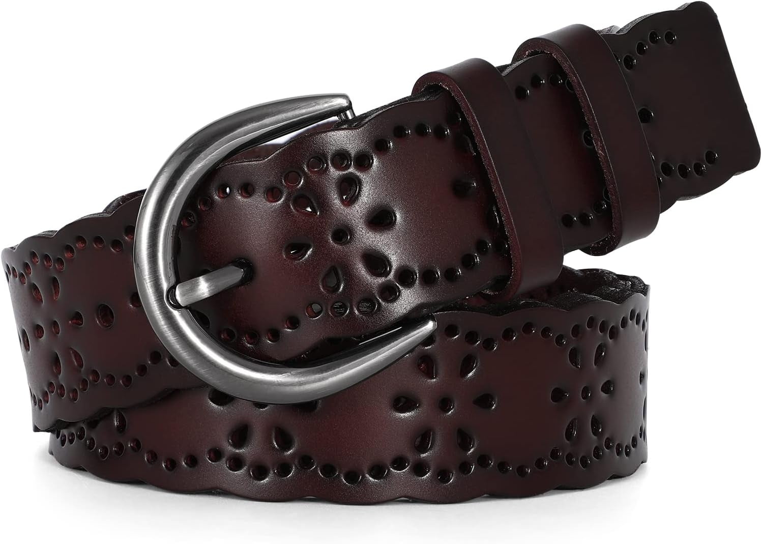 Genuine Leather Hollow Flower Women\'s Belt 1.5\
