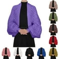 thumbnail image 1 of Women's Hollow Knit Shawl Cardigan Wrap Open Front Cover Up Lightweight Layered Coat For Seasonal Style, 1 of 4