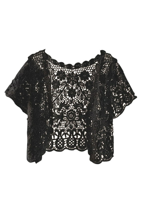 Women's Hollow Knitted Cardigan - Short Thin Lace Design - Versatile Summer Casual Wear - for Dating and Shopping