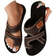 thumbnail image 1 of Women's Hollow Mesh Slide Sandals, Breathable Mesh Sandals for Women, Women Comfortable Orthopaedic Slippers Summer Mesh Flats Beach Sandals Mules, 7, Coffee, 1PCS, 1 of 6