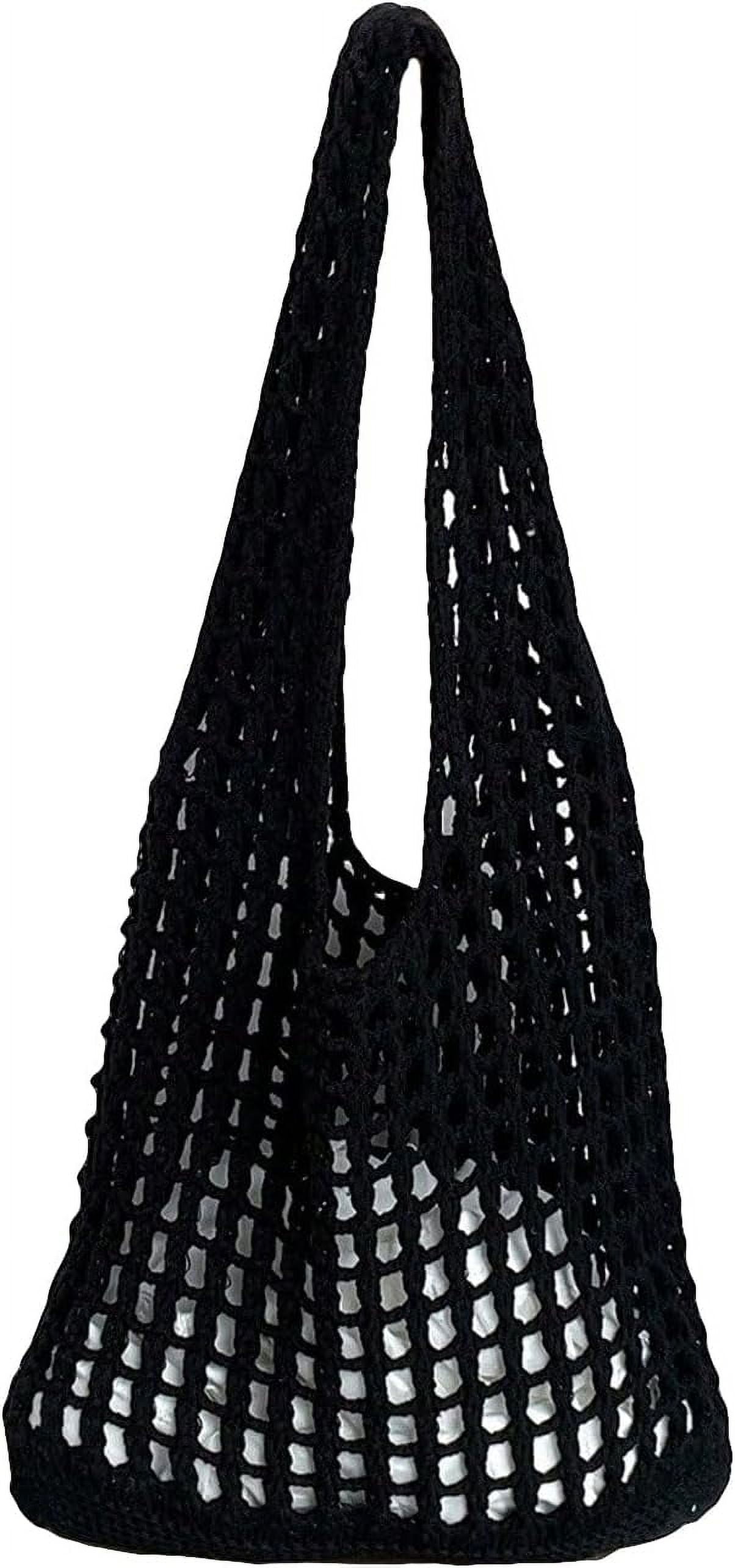 Women's Hollow Out Knit Tote Handbags Crochet Shoulder Bag