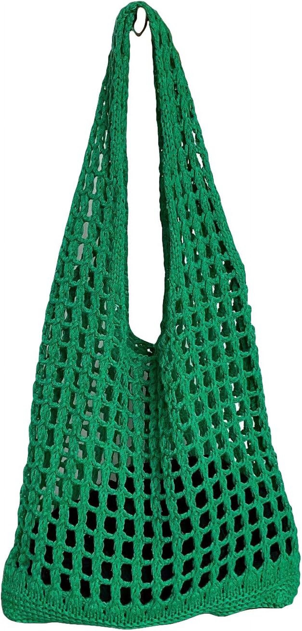 Women's Hollow Out Knit Tote Handbags Crochet Shoulder Bag