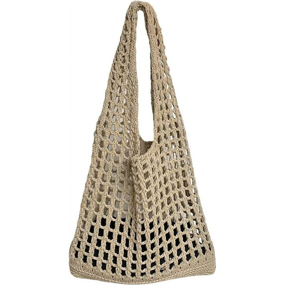 Women's Hollow Out Knit Tote Handbags Crochet Shoulder Bag