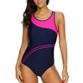 thumbnail image 1 of Women's Hollow Out One Piece Training Swimsuit Wider Strap Sport Swimwear, 1 of 5