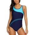 thumbnail image 1 of Women's Hollow Out One Piece Training Swimsuit Wider Strap Sport Swimwear, 1 of 7