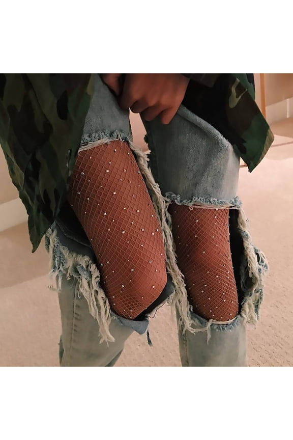 Women's Hollow Out Rhinestone Fishnet Pantyhose Tights for Nightclub