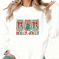 thumbnail image 1 of Women's Holly Jolly Christmas Printed Round-neck Long-sleeved Cotton Sweatshirt White S-3XL, 1 of 5