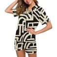 thumbnail image 1 of Women's Home Casual Print Button Up Lapel V Neck Top and Shorts Pocket Short Sleeve Shorts Pajamas Set 2pc Sleepwear LoungewearMulticolor,S, 1 of 6