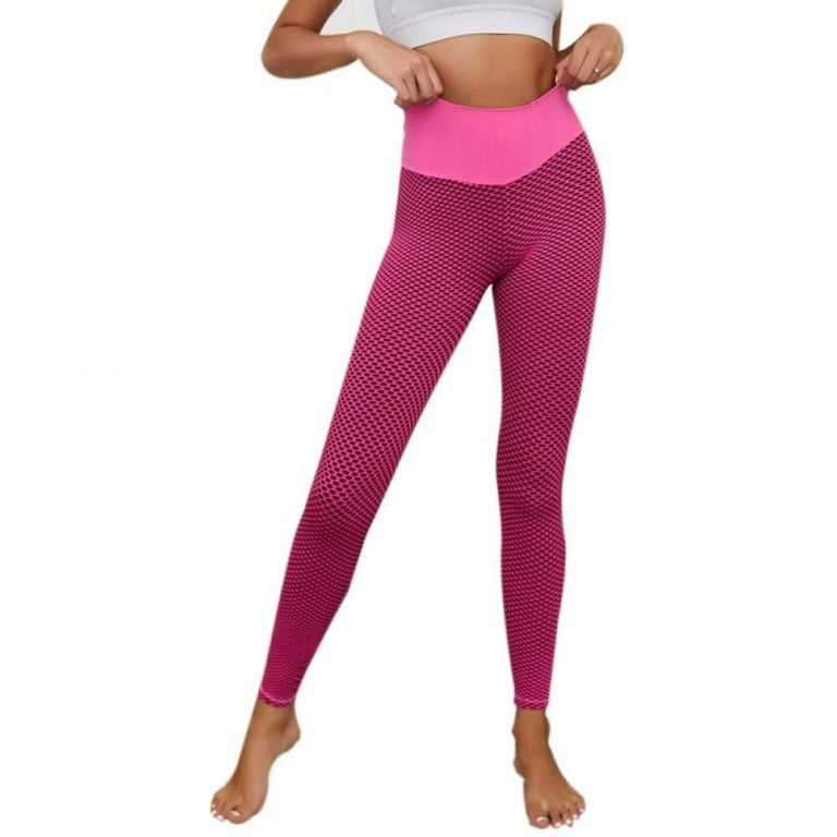 Women's Honeycomb Leggings Running Butt Lift High Waist Yoga Pants 