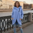 thumbnail image 1 of Women's Hooded Asymmetric Zipper Pullover Sweatshirt Fall Winter Oversized Front Open Coat Tops with Pockets for Women Blue XXL, 1 of 6