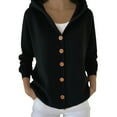 thumbnail image 1 of Women's Hooded Button Cardigan | Cozy Knit Sweater with Front Pockets | Fall Winter Essential, 1 of 4