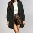 thumbnail image 1 of Women's Hooded Cardigan Jacket Long Loose Open Front Fleece Coat Fall Winter Cable Knit Causal Jacket, XL, 1 of 6