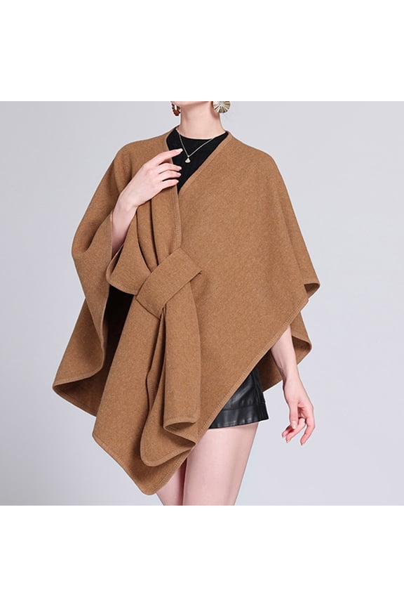 Women's Hooded Cardigan, Lightweight Long Cloak Blouse with Round Neck, Open Front Cover Up for Beach Vacation, Spring Summer Casual Loungewear, Soft Polyester Top