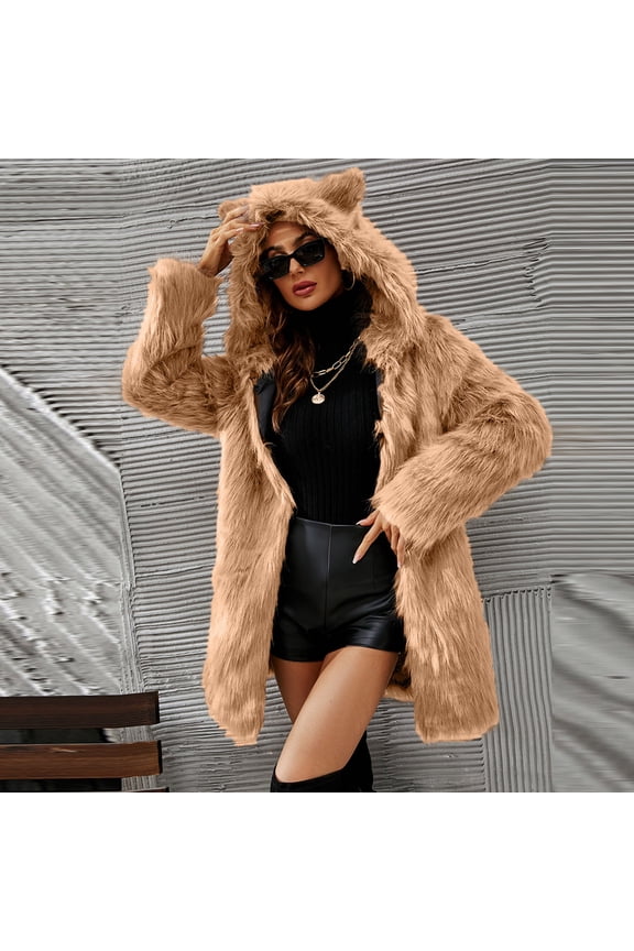 Women's Hooded Cat Ear Cap Coat Winter Warm Puffy Jacket Women's Coat Jackets Long Sleeve Hoodies Mid Long Warm Overcoat Climate Concepts Jacket Stinky G Puffy Coats Oversized down Jacket Men Raining