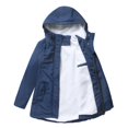 thumbnail image 1 of Women's Hooded Corduroy Cotton Coat with Fleece Lining, Mid-length Thickened Warm Winter Parka, Blue, Size XXL, 1 of 5