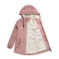 thumbnail image 1 of Women's Hooded Corduroy Cotton Coat with Fleece Lining, Mid-length Thickened Warm Winter Parka, Pink, Size XXXXXL, 1 of 5