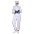 thumbnail image 1 of Women's Hooded Jumpsuit Dust-proof and Anti-static Workshop Workwear with Zip Front Opening Long Sleeve Solid Color Romper, 1 of 7