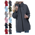 thumbnail image 1 of Women's Hooded Lightweight Raincoat Outdoor Waterproof Windbreaker Warm Rain Jacket for Hiking and Casual Travel, 1 of 9