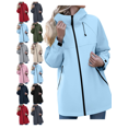 thumbnail image 1 of Women's Hooded Lightweight Raincoat Outdoor Waterproof Windbreaker Warm Rain Jacket for Hiking and Casual Travel, 1 of 9