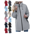 thumbnail image 1 of Women's Hooded Lightweight Raincoat Outdoor Waterproof Windbreaker Warm Rain Jacket for Hiking and Casual Travel, 1 of 9