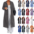 thumbnail image 1 of Women's Hooded Long Cardigans Open Front Long Sleeve Cardigan Fall Casual Loose Lightweight Jacket Coat with Pockets, 1 of 6