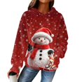 thumbnail image 1 of Women's Hooded Long Sleeve Christmas Printed Flannel Top Hooded Sweatshirt for Winter Comfort and Holiday Fashion,Multicolor,2XL, 1 of 7
