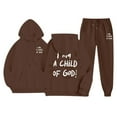 thumbnail image 1 of Women's Hooded Long Sleeve Sweatshirt Set - Printed Matching Pants, Pockets, Casual Style for All Occasions, S-XXL, 1 of 7
