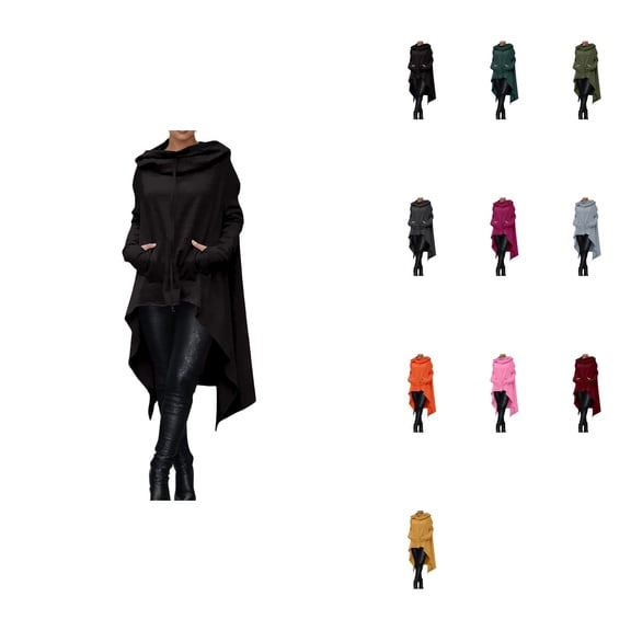 Women's Hooded Pullover Sweatshirt, Long Sleeve Oversize Casual Top with Pocket, Loose Fit Fall Winter Fashion Dress for Daily Wear