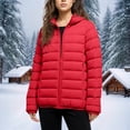 thumbnail image 1 of Women's Hooded Quilted Jacket Lightweight Padded Coat Zip Pockets Winter Warm Outerwear S, 1 of 5