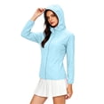 thumbnail image 1 of Women's Hooded Raglan Lightweight Waterproof Sun Protection Zip Up Outdoor Jacket,S,Women's Plus Size, 1 of 9