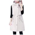 thumbnail image 1 of Women's Hooded Sleeveless Quilted Down Vest Winter Warm Coat Padded Outerwear Jacket With Multiple Pockets, 1 of 1