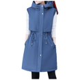 thumbnail image 1 of Women's Hooded Sleeveless Quilted Down Vest Winter Warm Coat Padded Outerwear Jacket With Multiple Pockets, 1 of 1