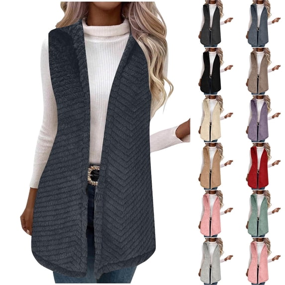 Women's Hooded Sleeveless Vest Jacket Coat Top, Printed Casual Daily Wear Loose Fit Outerwear, Fashion Essential Gift for Women | Sopatenor,Beige XL