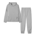 thumbnail image 1 of Women's Hooded Sweat Suit Set Long Sleeve Loose Fit Drawstring Sweatshirt and Sweatpants Casual Solid Color Lounge Wear, 1 of 9
