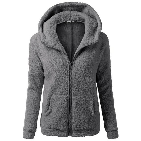 Women's Hooded Sweater Coat Winter Warm Zippered Cardigan Outwear Soft Wool Blend Fashion Long Sleeve Casual Comfort